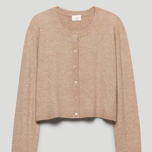 ARITZIA WILFRED SOFTSPOKE SICILY CARDIGAN HEATHER GOLD CAMEL